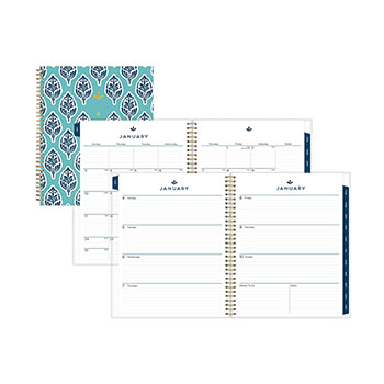 Blue Sky™ Sullana Weekly/Monthly Planner, 8 1/2&quot; x 11&quot;, Teal Cover, 2021