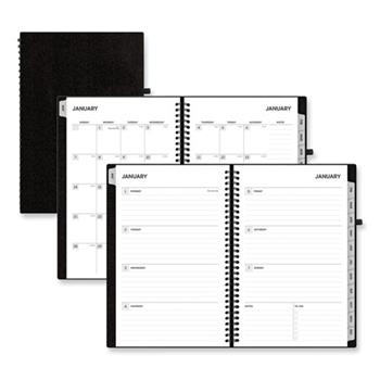 Blue Sky Aligned Weekly/Monthly Planner, 8 in x 5 in, Black Cover, 2024