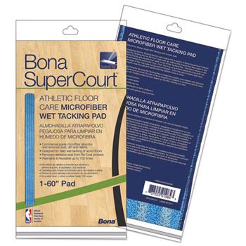 Bona SuperCourt Athletic Floor Care Microfiber Wet Tacking Pad, 60&quot;, Light/Dark Blue
