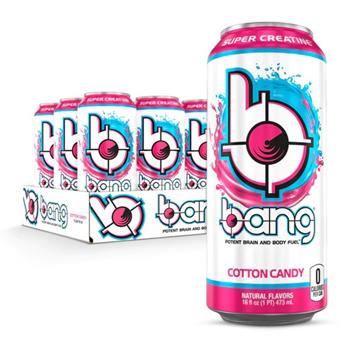 Bang Energy Drink, Cotton Candy, 16 oz Can, 12/Case
