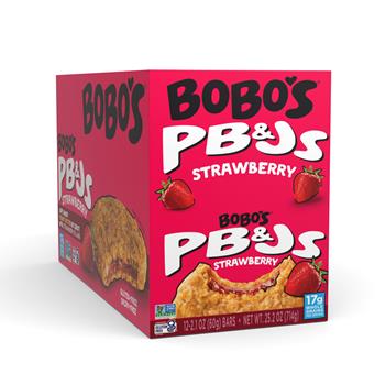 Bobo&#39;s PB &amp; J&#39;s Strawberry Jam, 2.1 oz, 12/Case