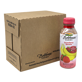 Bolthouse Farms Strawberry Banana 100% Fruit Juice Smoothie, 15.2 oz, 6/PK