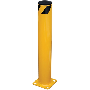 Vestil Safety Bollard, Steel Pipe, 36&quot; H x 5 1/2&quot; Dia., Fixed, Yellow