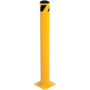 Vestil Safety Bollard, Steel Pipe, 42&quot; x 4 1/2&quot; Dia., Fixed, Yellow