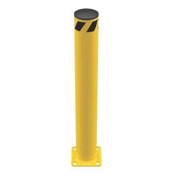 Vestil Safety Bollard, Steel Pipe, 42&quot; H x 5 1/2&quot; Dia., Fixed, Yellow
