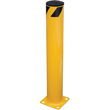 Vestil Safety Bollard, Steel Pipe, 48&quot; H x 5 1/2&quot; Dia., Fixed, Yellow