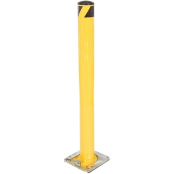 Vestil Safety Bollard, Steel Pipe, 42&quot; H x 4 1/2&quot; Dia., Surface Mounted, Removable, Yellow