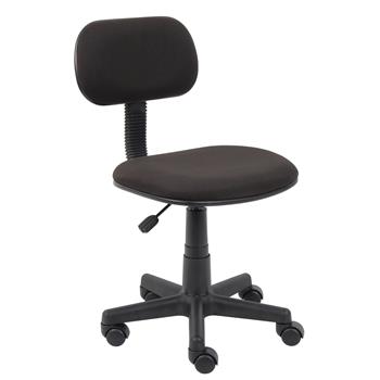 Boss Office Products Steno Chair, No Arms, Black Base, Black Fabric