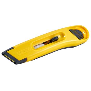 Stanley Plastic Light-Duty Utility Knife w/Retractable Blade, Yellow