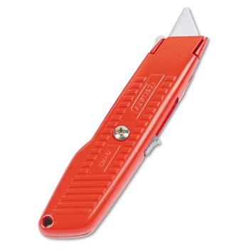 Stanley&#174; Interlock Safety Utility Knife w/Self-Retracting Round Point Blade, Red Orange