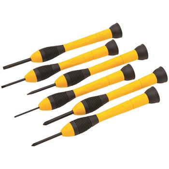 Stanley Black &amp; Yellow Decker Inc 6-Piece Precision Screwdriver Set, Black/Yellow