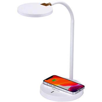 Bostitch Qi Wireless Charging LED Desk Lamp, White,