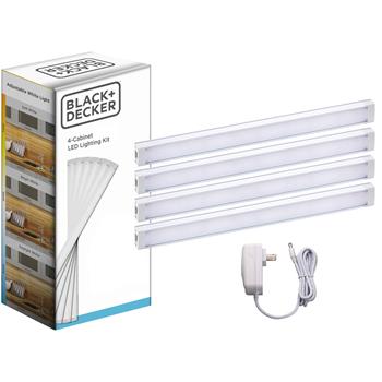 Bostitch Under Cabinet Lighting Kit, Silver, 4/Box