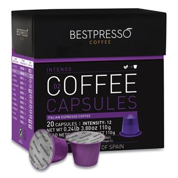 Bestpresso Nespresso Intenso Italian Espresso Pods, Intensity: 12, 20/BX