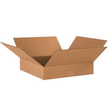 W.B. Mason Co. Flat Corrugated Boxes, 18&quot; x 18&quot; x 3&quot;, Kraft, 25/Bundle