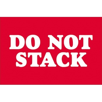 W.B. Mason Co. Labels, Do Not Stack, 2 in x 3 in, Red/White, 500/Roll