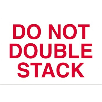 W.B. Mason Co. Labels, Do Not Double Stack, 2 x 3 in, Red/White, 500/Roll