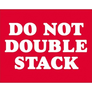 W.B. Mason Co. Labels, Do Not Double Stack, 8 x 10 in, Red/White, 250/Roll