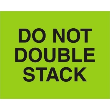 W.B. Mason Co. Labels, Do Not Double Stack, 8 x 10 in, Fluorescent Green, 250/Roll