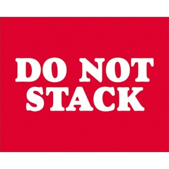 W.B. Mason Co. Labels, Do Not Stack, 8 in x 10 in, Red/White, 250/Roll