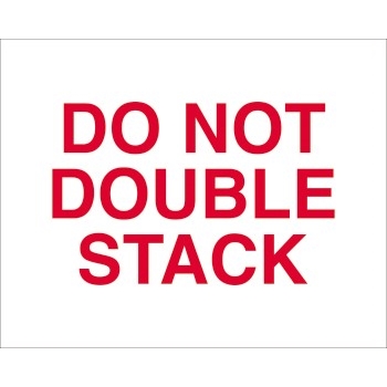 W.B. Mason Co. Labels, Do Not Double Stack, 8 x 10 in, Red/White, 250/Roll