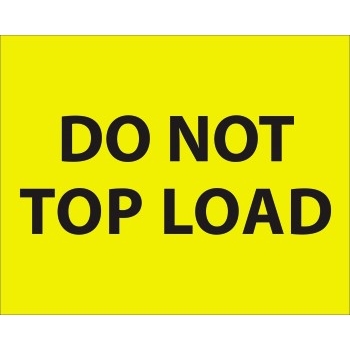 W.B. Mason Co. Labels, Do Not Top Load, 8 x 10 in, Fluorescent Yellow, 250/Roll