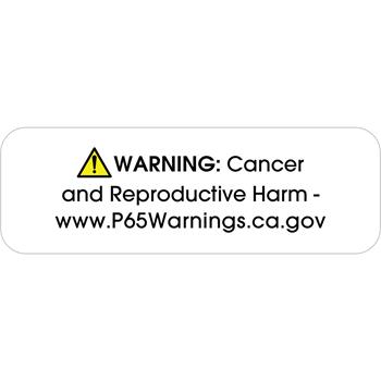Tape Logic &quot;Warning: Cancer and Reproductive Harm - &quot; Prop 65 Labels, 1.5 x 0.5&quot;, White, 500/RL