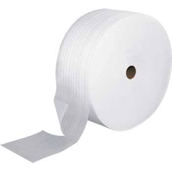 W.B. Mason Co. Foam Rolls, 36 in x 2,000 ft, 1/32 in Thick, White, Non-Perforated, 2 Rolls