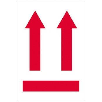 W.B. Mason Co. International Labels, Two Ip Arrows Over Red Bar, 4 x 6 in, Red/White/Black, 500/Roll