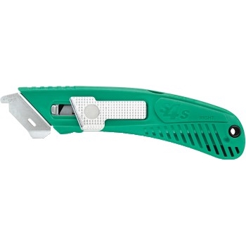 W.B. Mason Co. S4SR&#174; Spring-Back Safety Cutter, Right Handed, Green, 12/CS