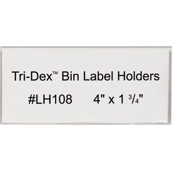 W.B. Mason Co. Tri-Dex™ Bin Label Holders, 4&quot; x 1 3/4&quot;, Clear, 25/CS