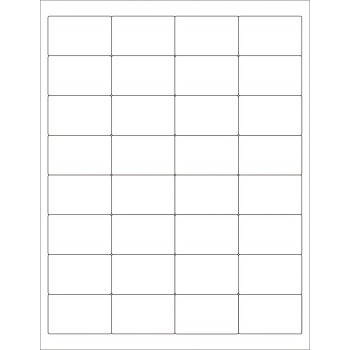 W.B. Mason Co. Rectangle Laser Labels, 2 in x 1-1/4 in, White, 32/Sheet, 100 Sheets/Case