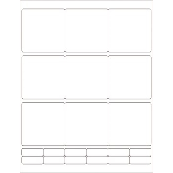 W.B. Mason Co. Rectangle Laser Labels, 2-3/4 in x 2-3/4 in, White, 9/Sheet, 100 Sheets/Case
