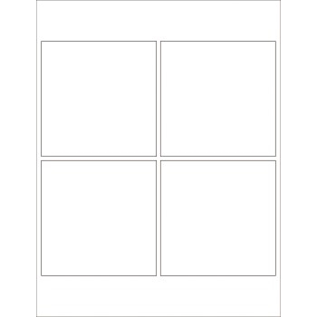 W.B. Mason Co. Rectangle Laser Labels, 4 in x 4 in, White, 4/Sheet, 100 Sheets/Case