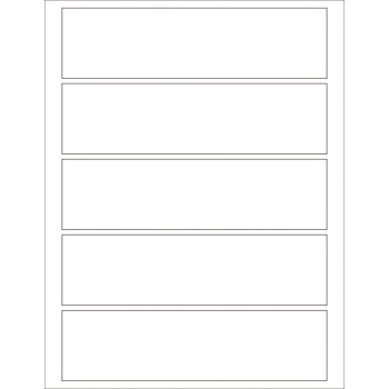 W.B. Mason Co. Rectangle Laser Labels, 7-1/2 in x 2 in, White, 5/Sheet, 100 Sheets/Case