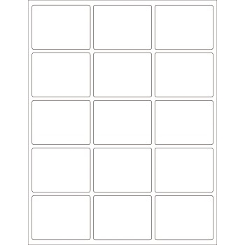 W.B. Mason Co. Rectangle Laser Labels, 2-5/8 in x 2 in, White, 15/Sheet, 100 Sheets/Case