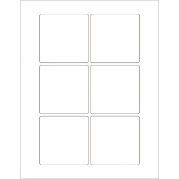 W.B. Mason Co. Rectangle Laser Labels, 3 in x 3 in, White, 6/Sheet, 100 Sheets/Case