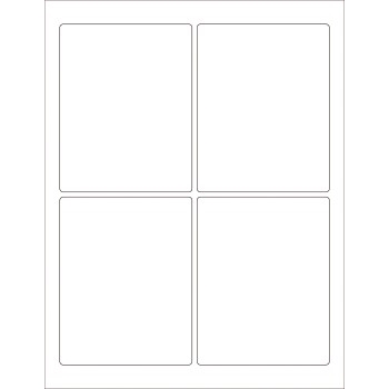 W.B. Mason Co. Rectangle Laser Labels, 3-3/4 in x 4-3/4 in, White, 4/Sheet, 100 Sheets/Case