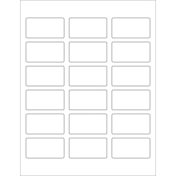 W.B. Mason Co. Rectangle Laser Labels, 2-3/8 in x 1-1/4 in, White 18/Sheet, 100 Sheets/Case