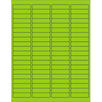 W.B. Mason Co. Rectangle Laser Labels, 1-15/16 in x 1/2 in, Fluorescent Green, 80/Sheet, 100 Sheets/Case