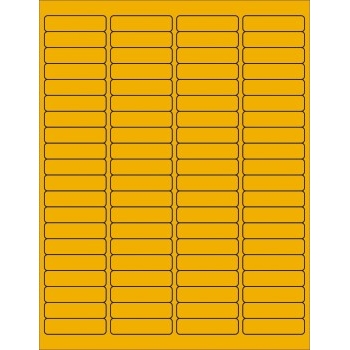W.B. Mason Co. Rectangle Laser Labels, 1-15/16 in x 1/2 in, Fluorescent Orange, 80/Sheet, 100 Sheets/Case