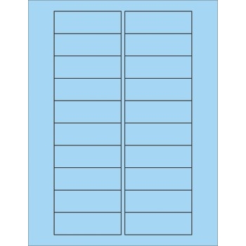 W.B. Mason Co. Rectangle Laser Labels, 3 in x 1 in, Fluorescent Pastel Blue, 20/Sheet, 100 Sheets/Case