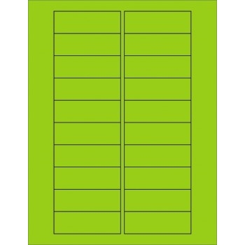 W.B. Mason Co. Rectangle Laser Labels, 3 in x 1 in, Fluorescent Green, 20/Sheet, 100 Sheets/Case