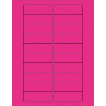 W.B. Mason Co. Rectangle Laser Labels, 3 in x 1 in, Fluorescent Pink, 20/Sheet, 100 Sheets/Case