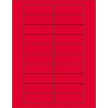 W.B. Mason Co. Rectangle Laser Labels, 3 in x 1 in, Fluorescent Red, 20/Sheet, 100 Sheets/Case