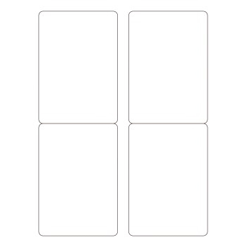 W.B. Mason Co. Rectangle Laser Labels, 3-1/2 in x 5 in, Glossy White, 4/Sheet, 100 Sheets/Case