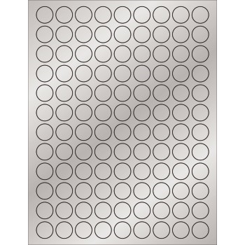 W.B. Mason Co. Foil Circle Laser Labels, 3/4 in, Silver, 108/Sheet, 100 Sheets/Case