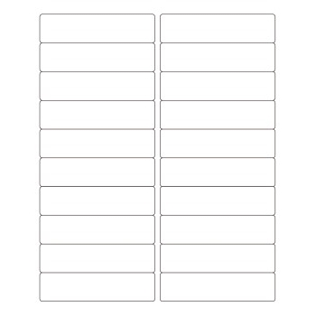 W.B. Mason Co. Weather-Resistant Laser Labels, 4 in x 1 in, White, 20/Sheet, 100 Sheets/Case