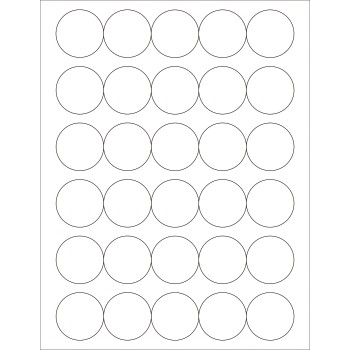 W.B. Mason Co. Circle Laser Labels, 1-1/2 in Diameter, Glossy White, 30/Sheet, 100 Sheets/Case