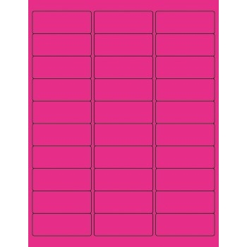 W.B. Mason Co. Removable Rectangle Laser Labels, 2-5/8 in x 1 in, Fluorescent Pink, 30/Sheet, 100 Sheets/Case